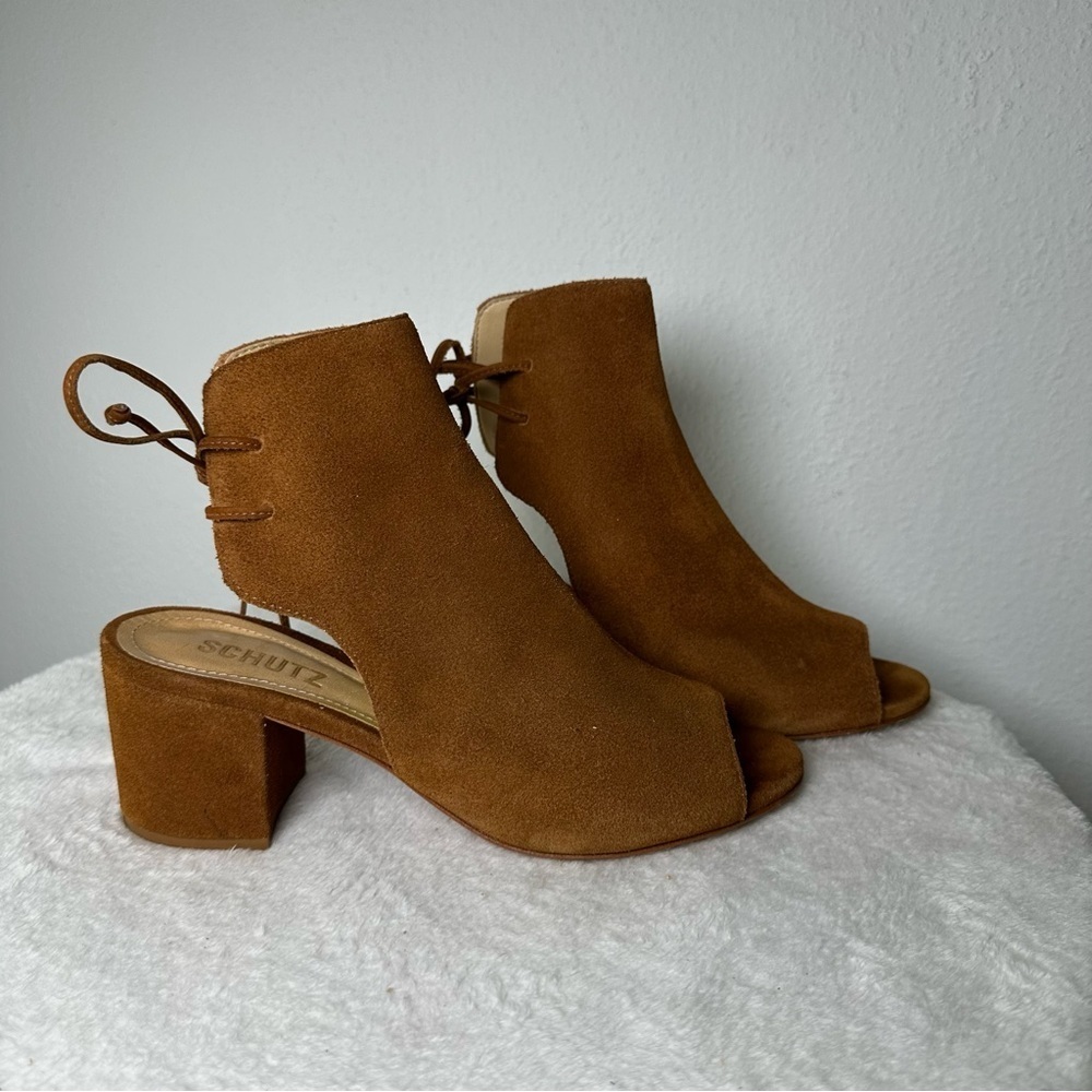 SCHUTZ Binalia Women's Heels Sandals
Bootie Brown Suede Size 8.5 - Picture 4 of 11